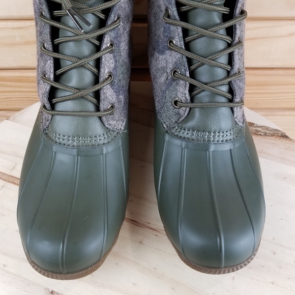Sperry Top-Sider Men's 10 US Saltwater Camo Duck Boot Lace-up Green STS23702 NEW - Picture 3 of 11